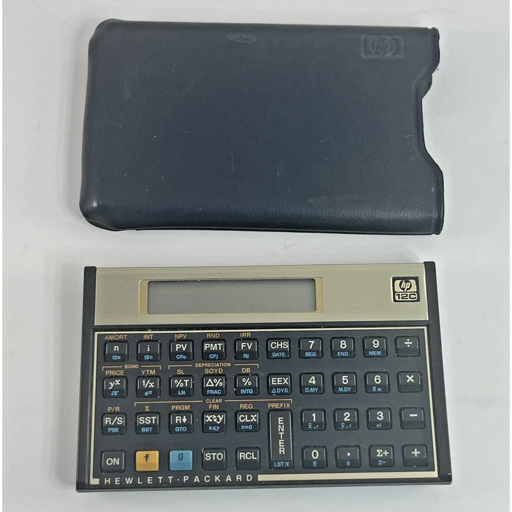 HP 12C Financial Calculator Unisex Black with Case